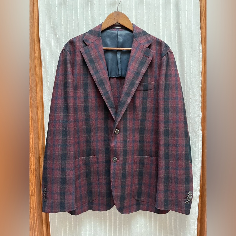 Reporter plaid wool&cotton blend sport coat IT 54 / US 44R(Made in Italy)